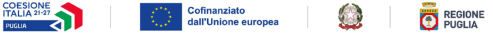 Coesione Italia 21-27 Puglia, Cofinanziato dall'Unione europea, Repubblica Italiana, Regione Puglia